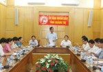 Đồng chí Chủ tịch UBND tỉnh Nguyễn Đức Chính phát biểu kết luận tại cuộc họp