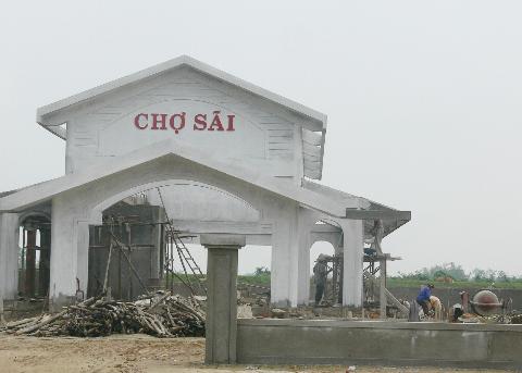 Chợ Sãi ở xã Triệu Thành xây dựng sắp hoàn thành