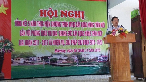 Đồng chí Lê Đức Quỳ, Chủ tịch UBND tỉnh – Trưởng BCĐ nông thôn mới tỉnh phát biểu tổng kết Hội nghị
