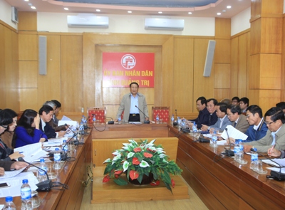 Đồng chí Hà Sỹ Đồng, Phó Chủ tịch UBND tỉnh, Chủ tịch Hội đồng thẩm định, xét công nhận xã đạt chuẩn NTM tỉnh phát biểu kết luận cuộc họp
