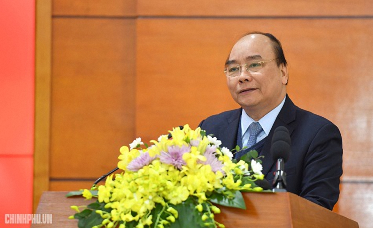 Thủ tướng Nguyễn Xuân Phúc phát biểu kết luận Hội nghị - Ảnh: VGP/Quang Hiếu