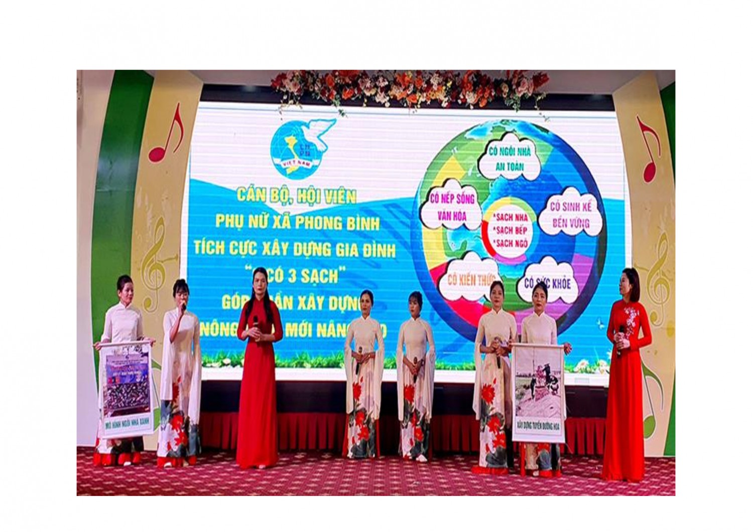 Nội dung phụ nữ tham gia bảo vệ môi trường được Hội LHPN huyện Gio Linh lồng ghép khéo léo vào một phần thi