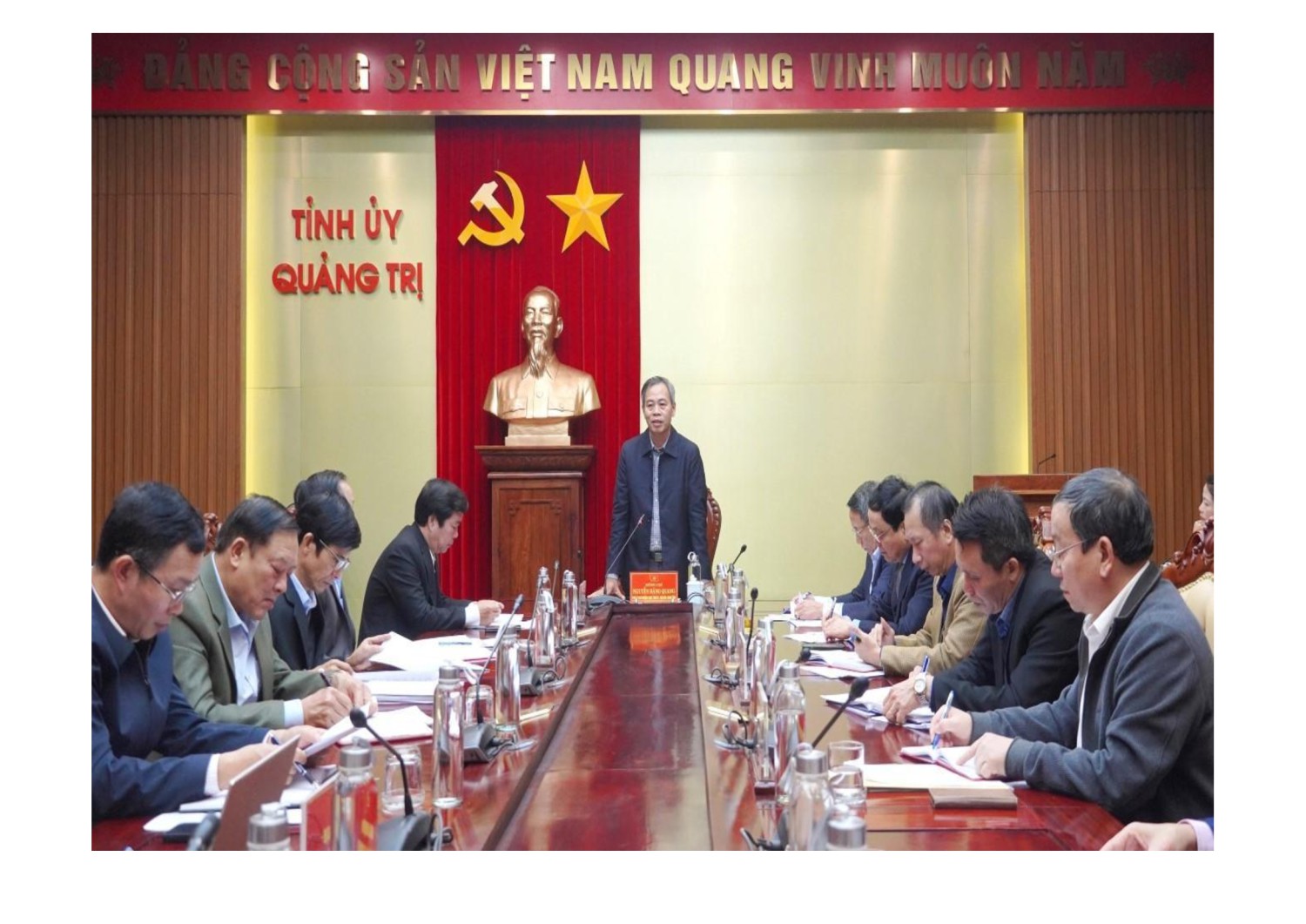 Phó Bí thư Thường trực Tỉnh ủy, Chủ tịch HĐND tỉnh Nguyễn Đăng Quang phát biểu tại buổi làm việc